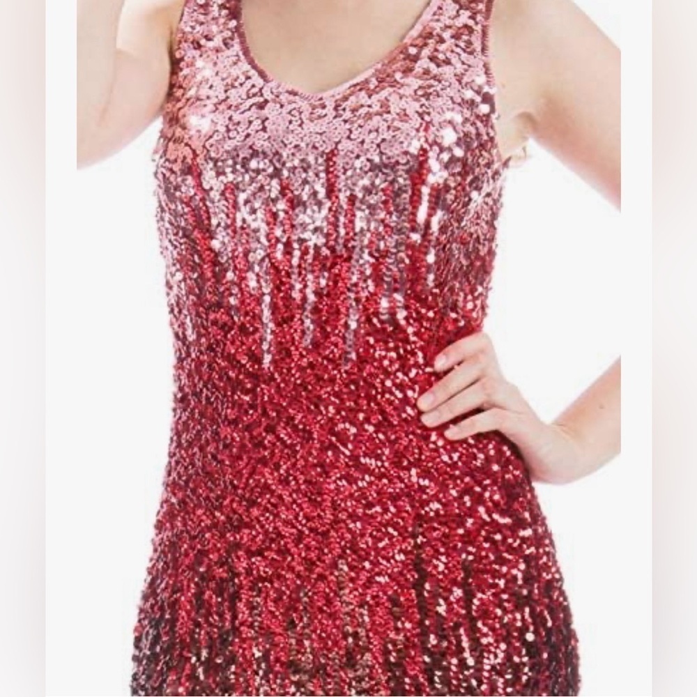 NWOT Lovely sequent, triple color, body con mini sleeveless dress - Picture 8 of 10